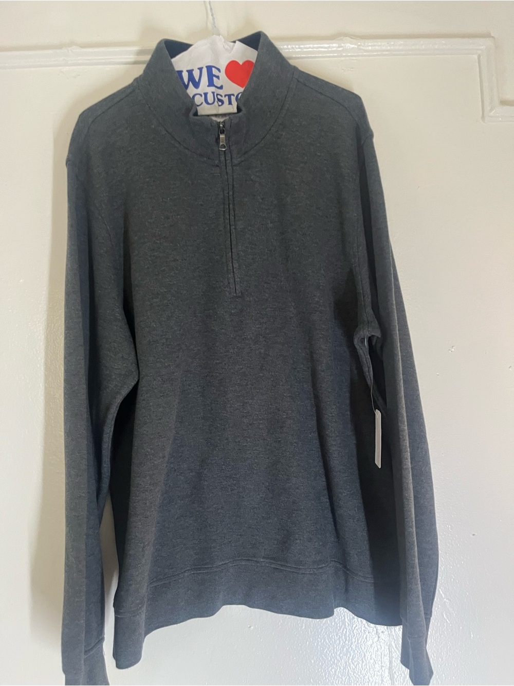 Men's Charcoal Gray Quarter-Zip Sweater brooks brothers brand new